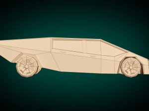 low poly sci-fi car 02 3D Model