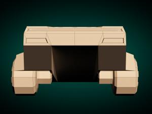 low poly sci-fi car 02 3D Model