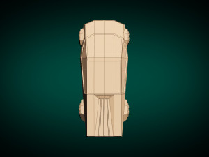 low poly sci-fi car 02 3D Model
