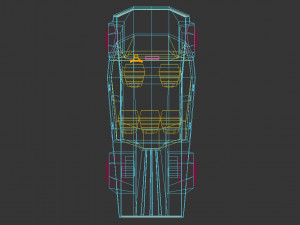 low poly sci-fi car 02 3D Model