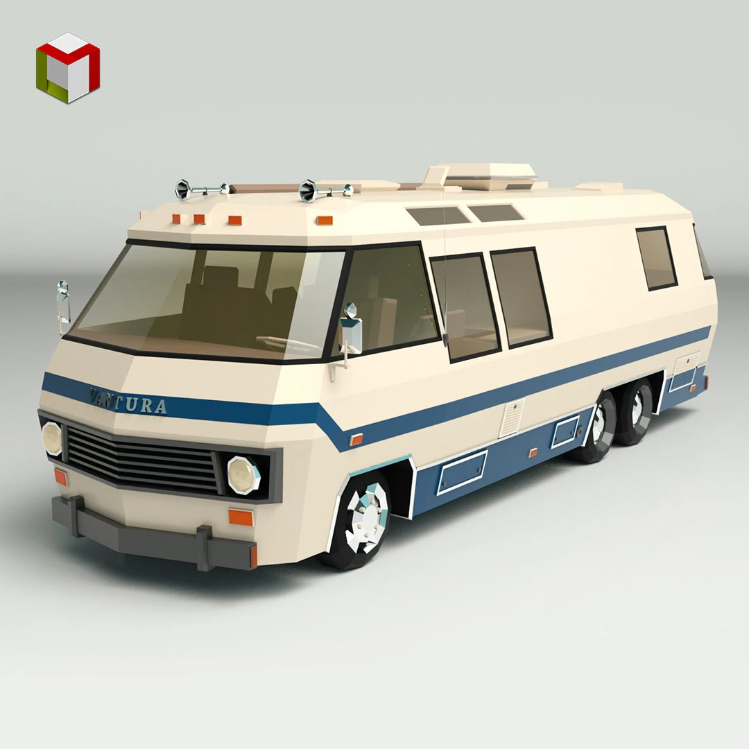 camper low poly 04 Modello 3D .c4d .max .obj .3ds .fbx .stl .blend