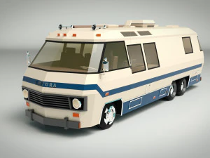 camper low poly 04 Modello 3D