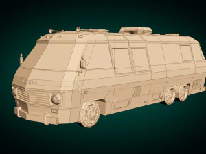 camper low poly 04 Modello 3D