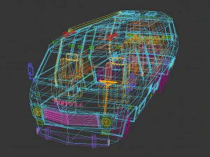 camper low poly 04 Modello 3D