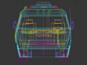 camper low poly 04 Modello 3D