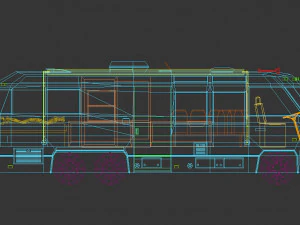 camper low poly 04 Modello 3D