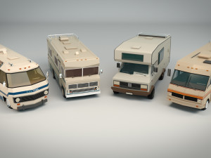 low poly motorhome pack 3D Модель