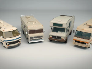 pacchetto camper low poly Modello 3D