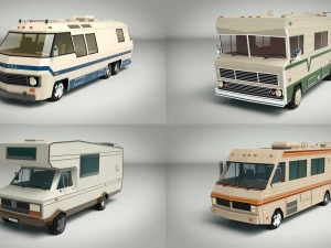 pacchetto camper low poly Modello 3D