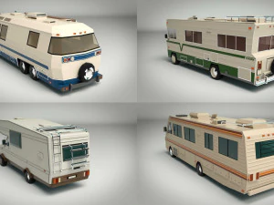pacchetto camper low poly Modello 3D