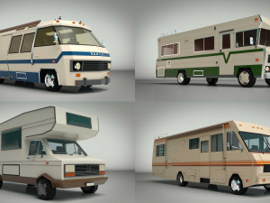 low poly motorhome pack 3D Модель