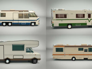 pacchetto camper low poly Modello 3D