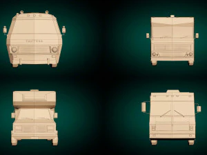 pacchetto camper low poly Modello 3D