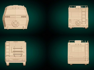 low poly motorhome pack 3D Модель
