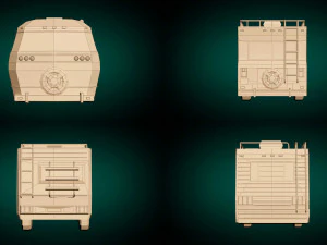 pacchetto camper low poly Modello 3D