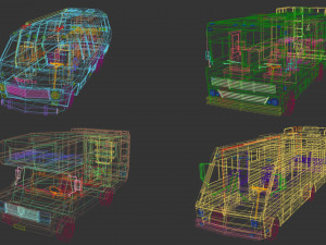 low poly motorhome pack 3D Модель