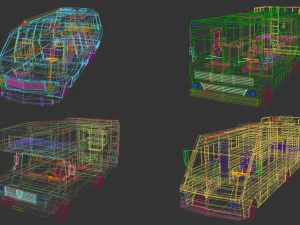 pacchetto camper low poly Modello 3D