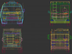 pacchetto camper low poly Modello 3D
