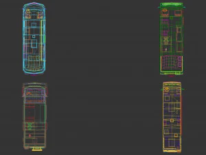 pacchetto camper low poly Modello 3D