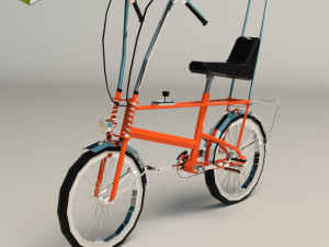 low poly chopper bike 3D Model