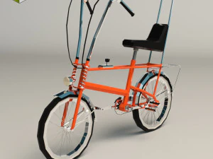 bici chopper low poly Modello 3D