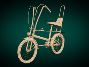 low poly chopper bike Modèle 3D