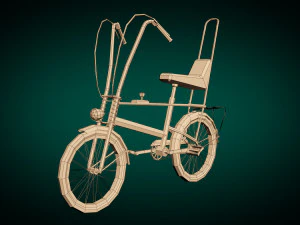 low poly chopper bike 3D Model