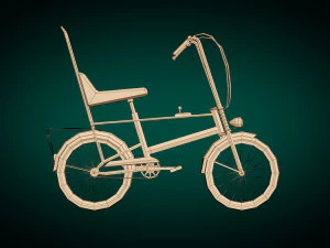 low poly chopper bike 3D Model