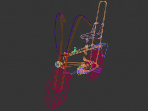 low poly chopper bike Modèle 3D