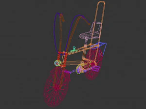 low poly chopper bike 3D Model