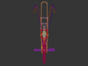 low poly chopper bike Modèle 3D