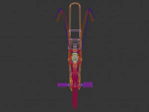 low poly chopper bike 3D Model