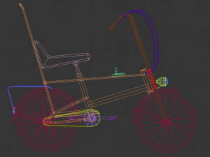 low poly chopper bike 3D Model