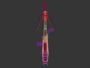 low poly chopper bike Modèle 3D