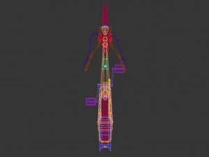 low poly chopper bike 3D Model