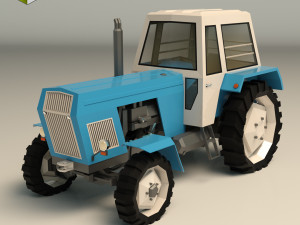 low poly tractor 02 3D Model