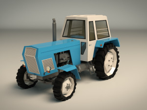 low poly tractor 02 3D Модель