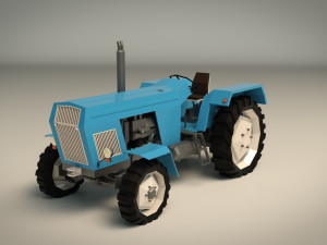 low poly tractor 02 3D Модель
