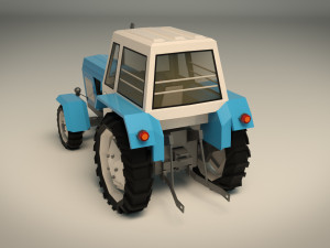 low poly tractor 02 3D Модель