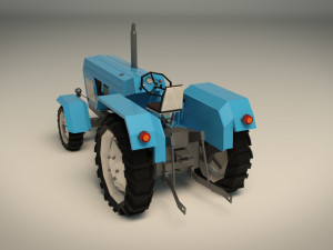low poly tractor 02 3D Модель