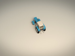 low poly tractor 02 3D Модель