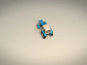 tracteur low poly 02 Modèle 3D