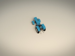 low poly tractor 02 3D Модель