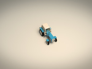 low poly tractor 02 3D Модель