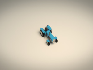 low poly tractor 02 3D Модель