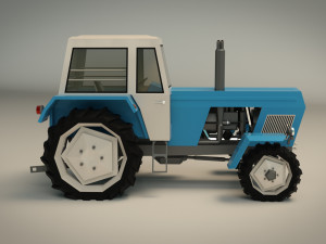 low poly tractor 02 3D Модель