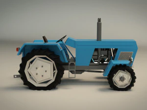 tracteur low poly 02 Modèle 3D