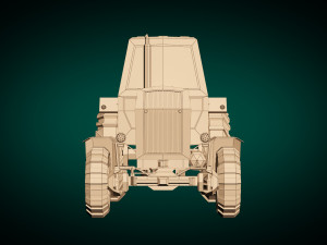 low poly tractor 02 3D Модель