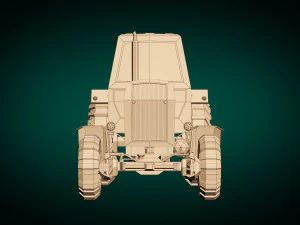 tracteur low poly 02 Modèle 3D