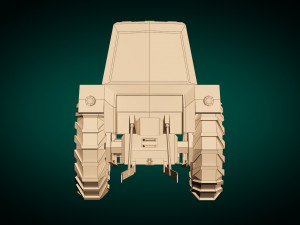 low poly tractor 02 3D Модель